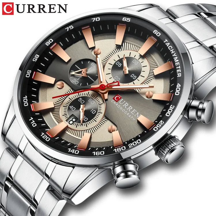 ساعت ساعت مچی مردانه کارن مدل CURREN 8351 اورجینال بند استیل ضدآب