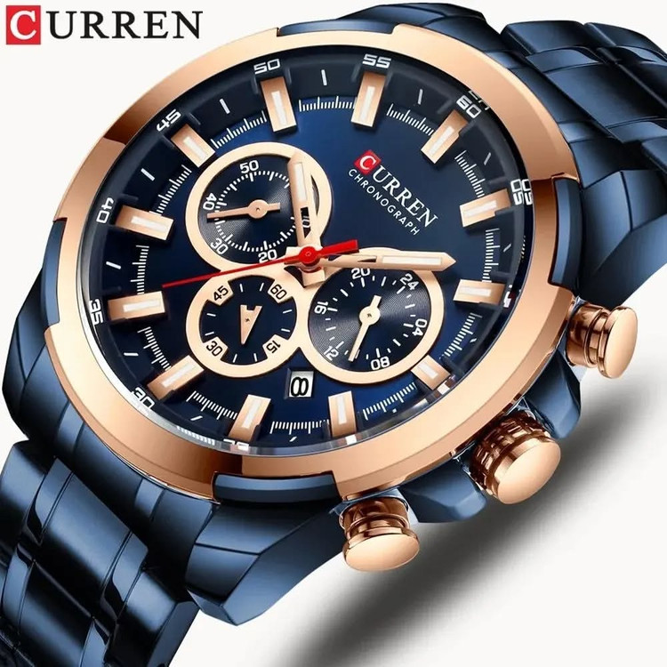 ساعت ساعت مچی مردانه کارن مدل CURREN 8361 اورجینال بند استیل ضدآب