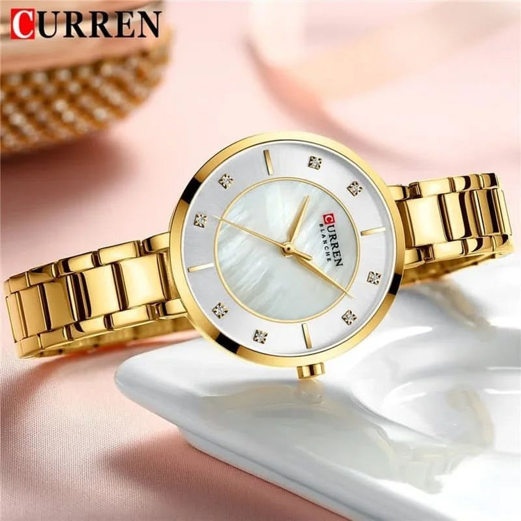ساعت ساعت مچی زنانه کارن مدل CURREN 9051 اورجینال بند استیل ضدآب