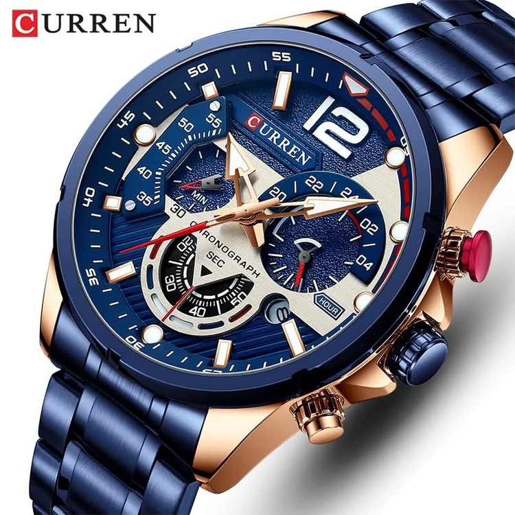 ساعت ساعت مچی مردانه کارن مدل CURREN 8395 اورجینال بند استیل ضدآب