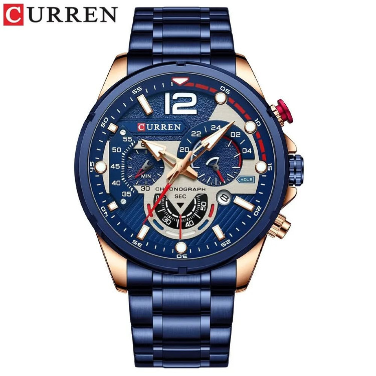 ساعت ساعت مچی مردانه کارن مدل CURREN 8395 اورجینال بند استیل ضدآب