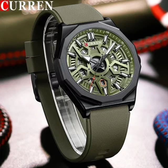 ساعت ساعت مچی مردانه کارن مدل CURREN 8437 اورجینال بند سیلیکون ضدآب