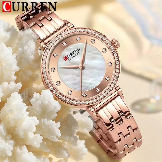 ساعت ساعت مچی زنانه کارن مدل CURREN 9087 اورجینال بند استیل ضدآب