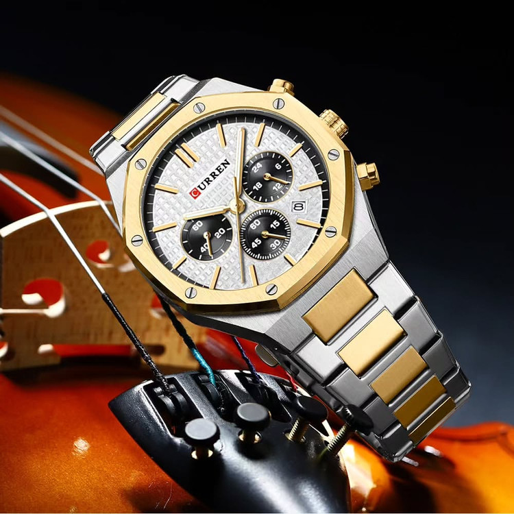 ساعت ساعت مچی مردانه کارن بند استیل CURREN 8440ساعت اورجینال ساعت ضداب