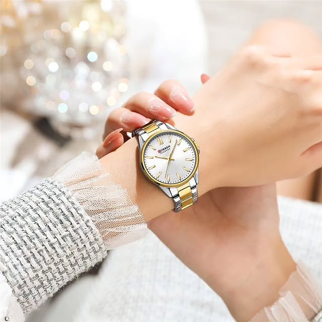ساعت ساعت مچی زنانه کارن بند استیل CURREN 9090 ساعت اورجینال ضداب