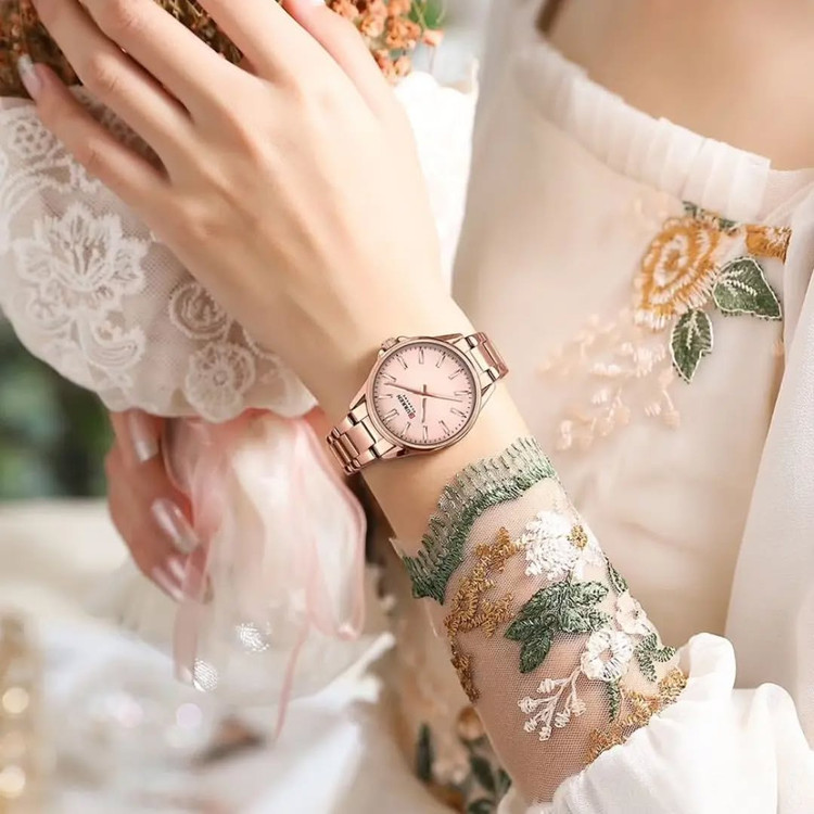 ساعت ساعت مچی زنانه کارن بند استیل CURREN 9090 ساعت اورجینال ضداب