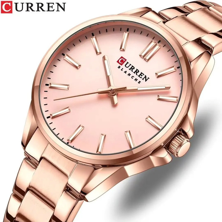 ساعت ساعت مچی زنانه کارن بند استیل CURREN 9090 ساعت اورجینال ضداب