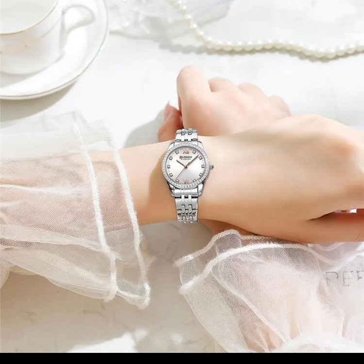تصویر محصول: ساعت مچی زنانه کارن بند استیل CURREN 9086 ساعت اورجینال ضداب