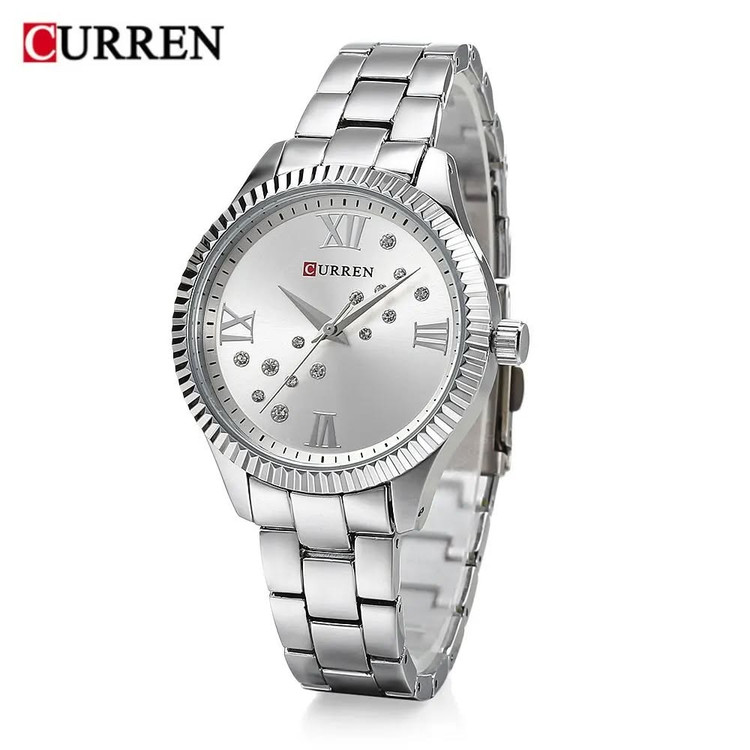 تصویر محصول: ساعت مچی زنانه کارن بند استیل CURREN 9009 ساعت اورجینال ضداب