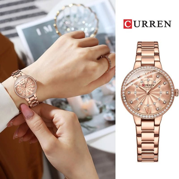 تصویر محصول: ساعت مچی زنانه کارن بند استیل CURREN 9085 ساعت اورجینال ضداب