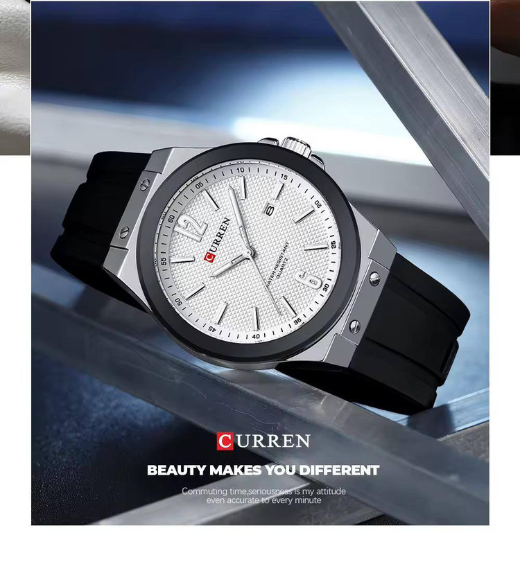 تصویر محصول: ساعت مچی مردانه کارن بند سیلیکونی CURREN 8467 ساعت اورجینال ضداب