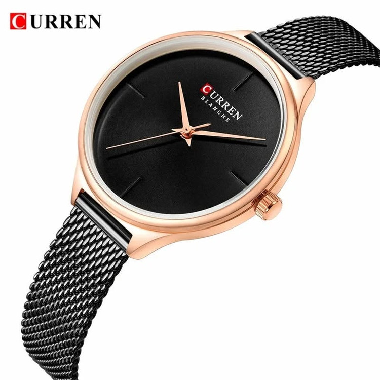 تصویر محصول: ساعت مچی زنانه کارن بند استیل حصیری CURREN 9062 ساعت اورجینال ضداب
