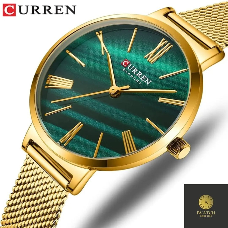 تصویر محصول: ساعت مچی زنانه کارن بند استیل حصیری CURREN 9076 ساعت اورجینال ضداب