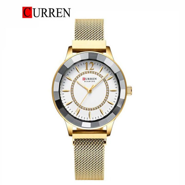 تصویر محصول: ساعت مچی زنانه کارن بند استیل حصیری CURREN 9066 ساعت اورجینال ضداب