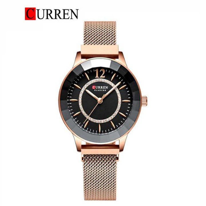 تصویر محصول: ساعت مچی زنانه کارن بند استیل حصیری CURREN 9066 ساعت اورجینال ضداب