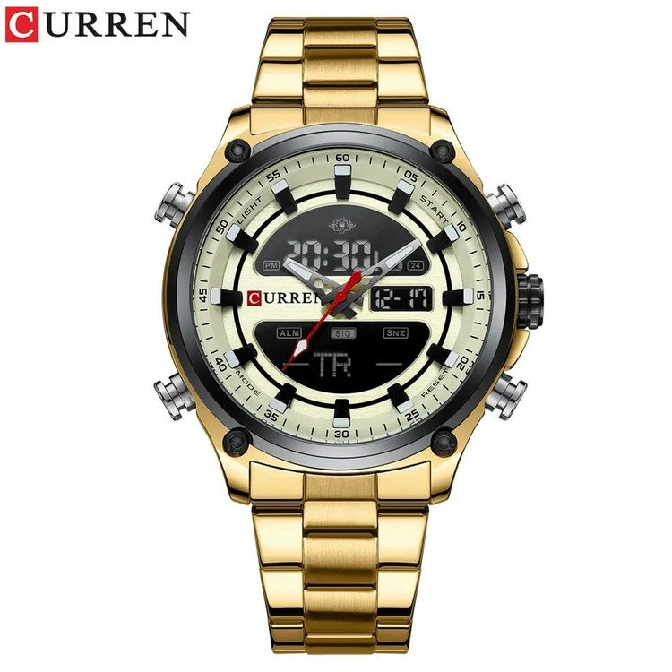 ساعت مچی مردانه کارن بند استیل دیجیتالی CURREN 8404 ساعت اورجینال ضداب