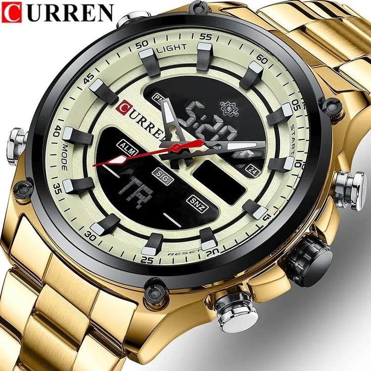 ساعت مچی مردانه کارن بند استیل دیجیتالی CURREN 8404 ساعت اورجینال ضداب