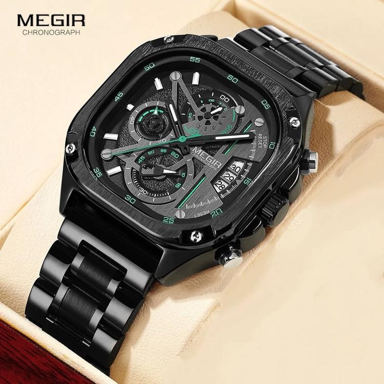 ساعت مچی مردانه مگیر مدل MEGIR 2217 اورجینال بند استیل ضدآب
