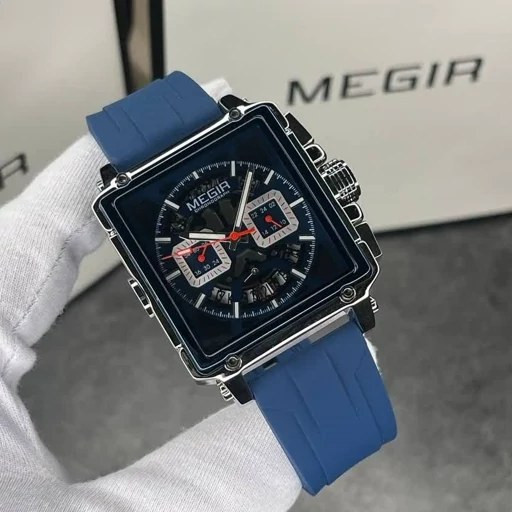 ساعت مچی مردانه مگیر بند سیلیکون MEGIR 2233 ساعت اورجینال ضداب