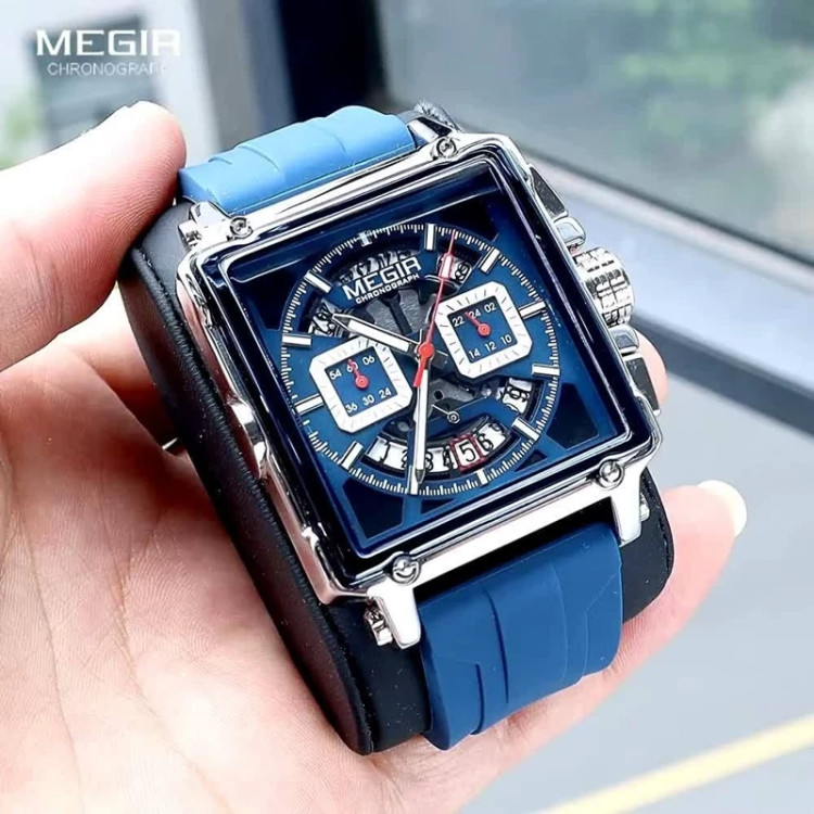ساعت مچی مردانه مگیر بند سیلیکون MEGIR 2233 ساعت اورجینال ضداب