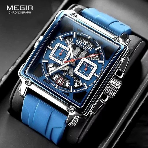 ساعت مچی مردانه مگیر بند سیلیکون MEGIR 2233 ساعت اورجینال ضداب