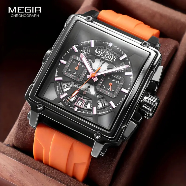 ساعت مچی مردانه مگیر بند سیلیکون MEGIR 2233 ساعت اورجینال ضداب