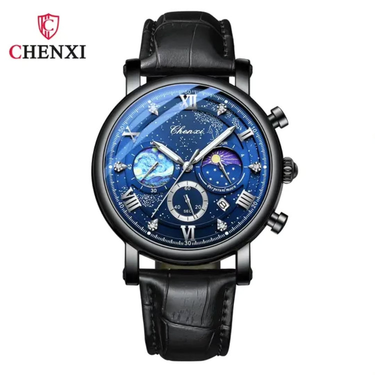ساعت مچی مردانه چنکسی بند چرمی CHENXI 972 ساعت اورجینال ضدآب