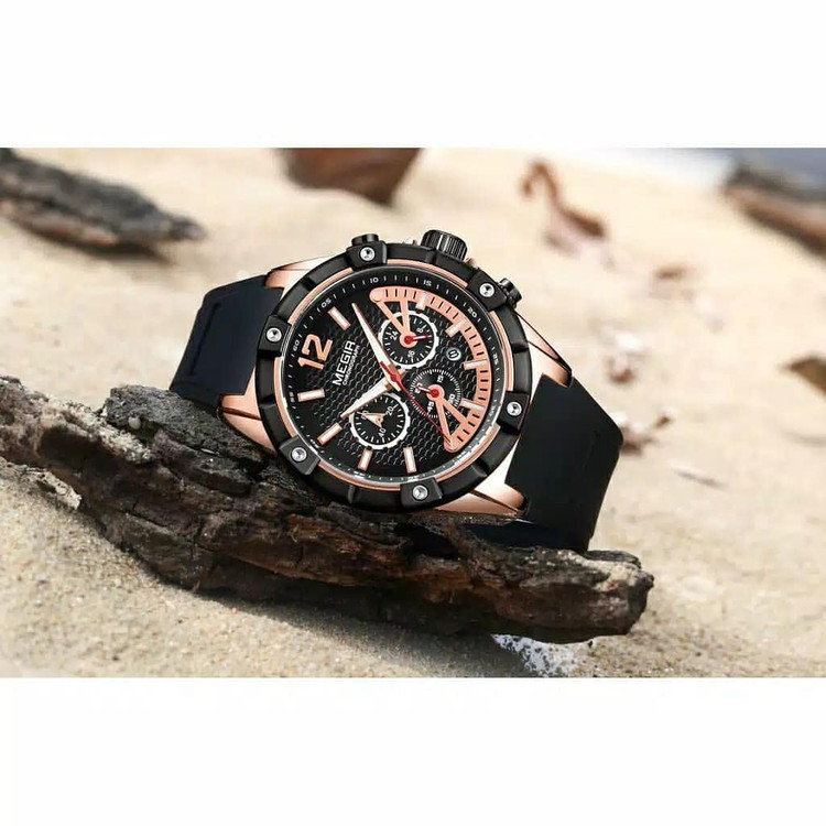 ساعت مچی مردانه مگیر بند سیلیکونی MEGIR 2083 ساعت اورجینال ضدآب