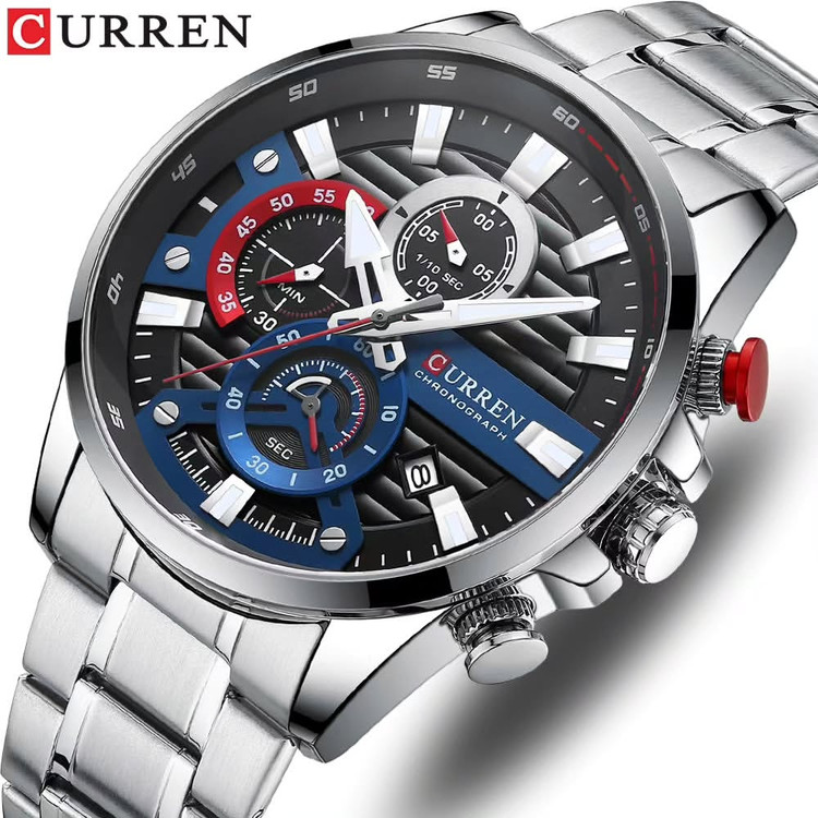 ساعت ساعت مچی مردانه کارن مدل CURREN 8415 اورجینال بند استیل ضدآب