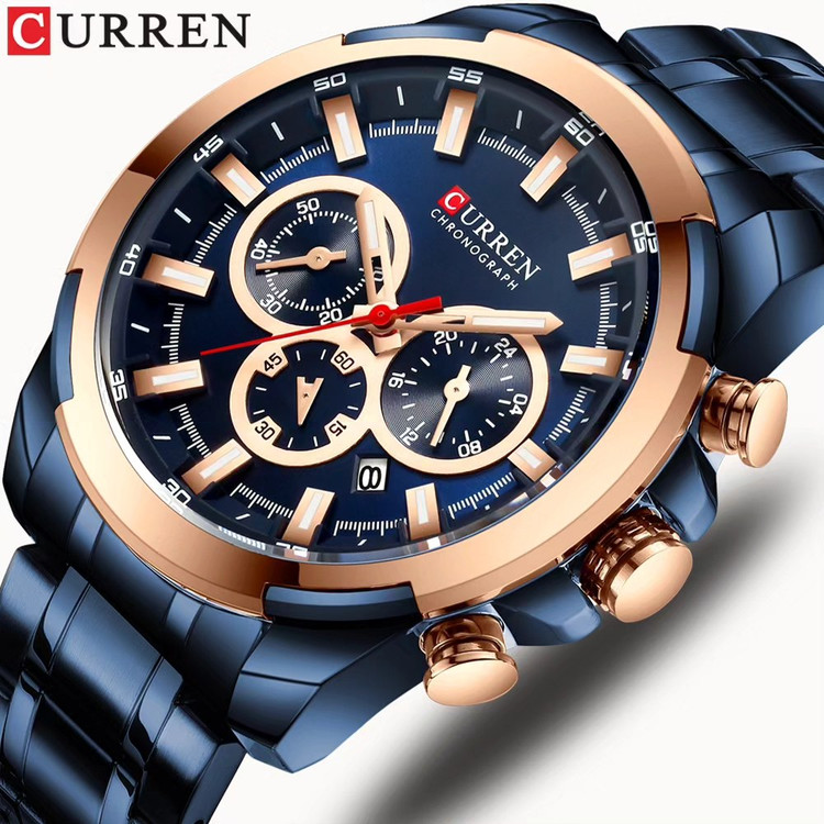 ساعت ساعت مچی مردانه کارن مدل CURREN 8361 اورجینال بند استیل ضدآب