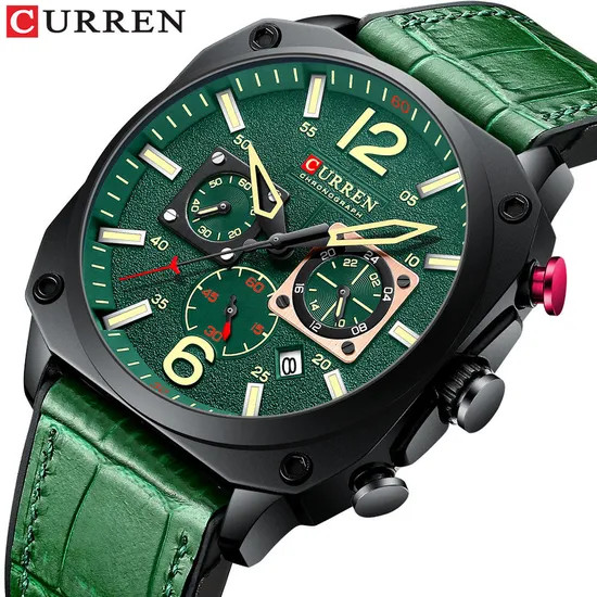 ساعت ساعت مچی مردانه کارن مدل CURREN 8398 اورجینال بند چرم ضدآب