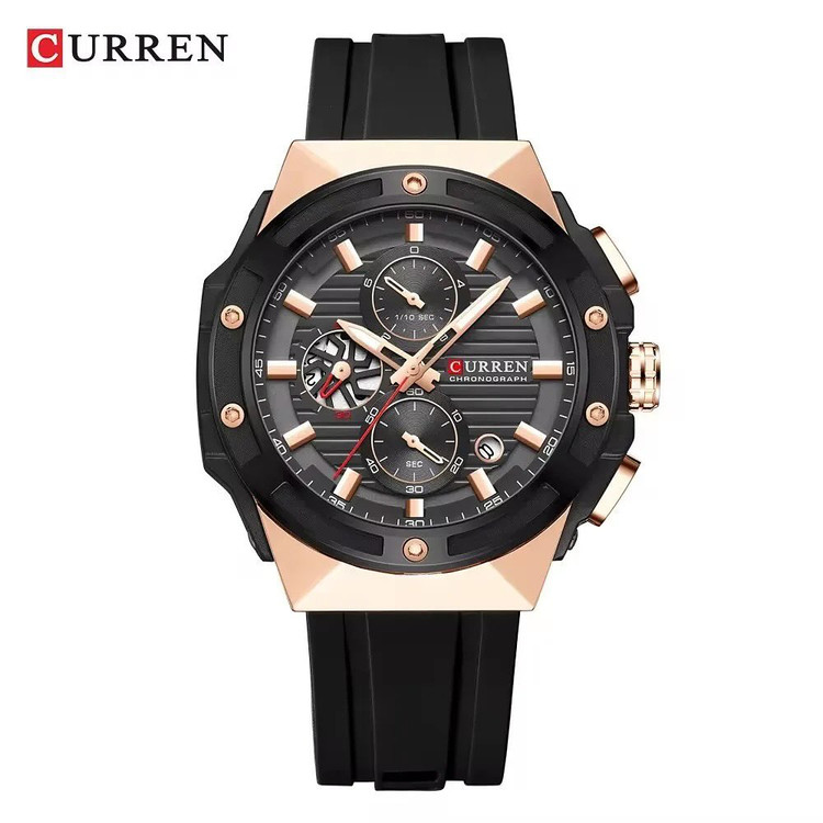 ساعت ساعت مچی مردانه کارن مدل CURREN 8462 اورجینال بند سیلیکون ضدآب