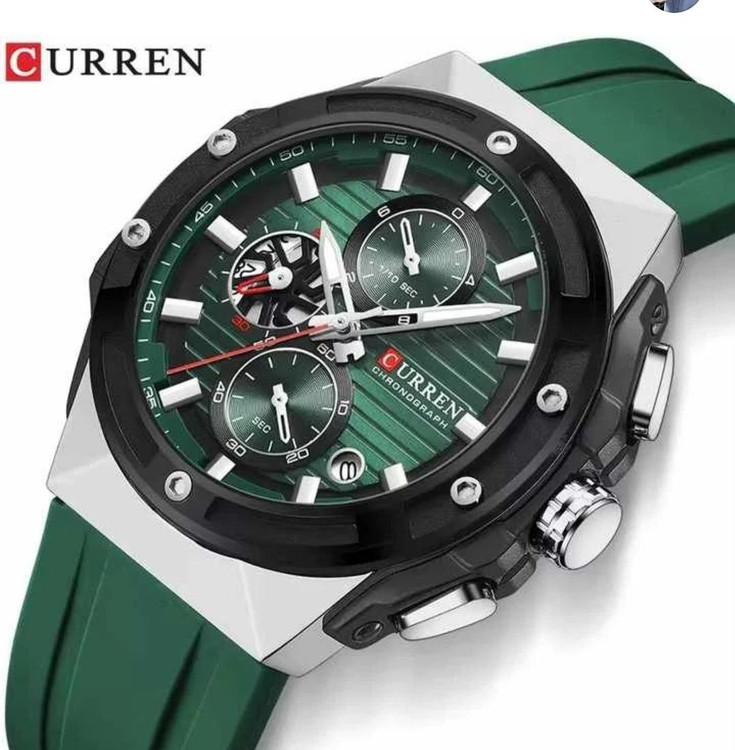 ساعت ساعت مچی مردانه کارن مدل CURREN 8462 اورجینال بند سیلیکون ضدآب