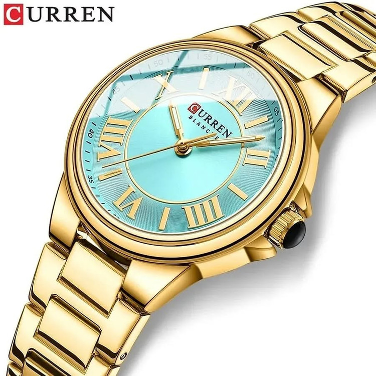 ساعت مچی زنانه کارن مدل CURREN 9091 اورجینال بند استیل ضدآب