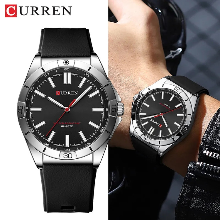 ساعت مچی مردانه کارن مدل CURREN 8449 اورجینال بند سیلیکون ضدآب