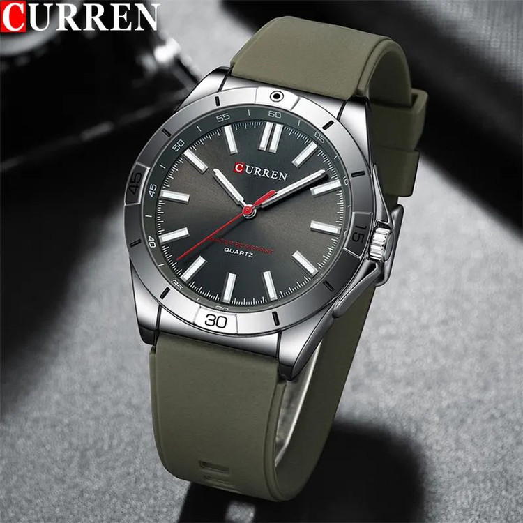 ساعت مچی مردانه کارن مدل CURREN 8449 اورجینال بند سیلیکون ضدآب