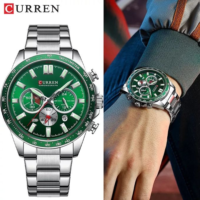 ساعت مچی مردانه کارن مدل CURREN 8418 اورجینال | بند استیل | ضدآب | سه موتور فعال