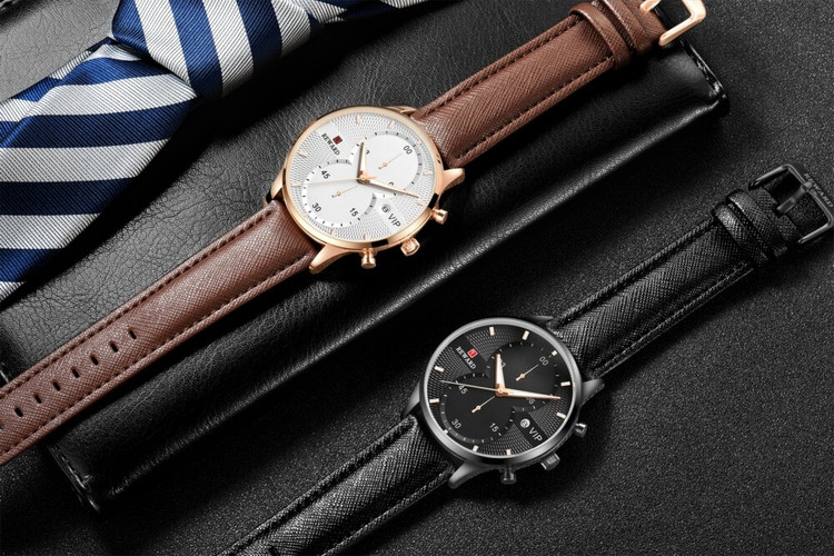 ساعت مچی مردانه ریوارد مدل REWARD vip 83003 اورجینال | بند چرمی | ضدآب | سه موتور فعال